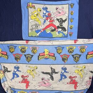 Vintage 1994 Mighty Morphin Power Rangers Twin Sheet and Pillowcase Set Read